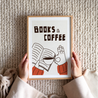 Books and Coffee Print: Reading Nook