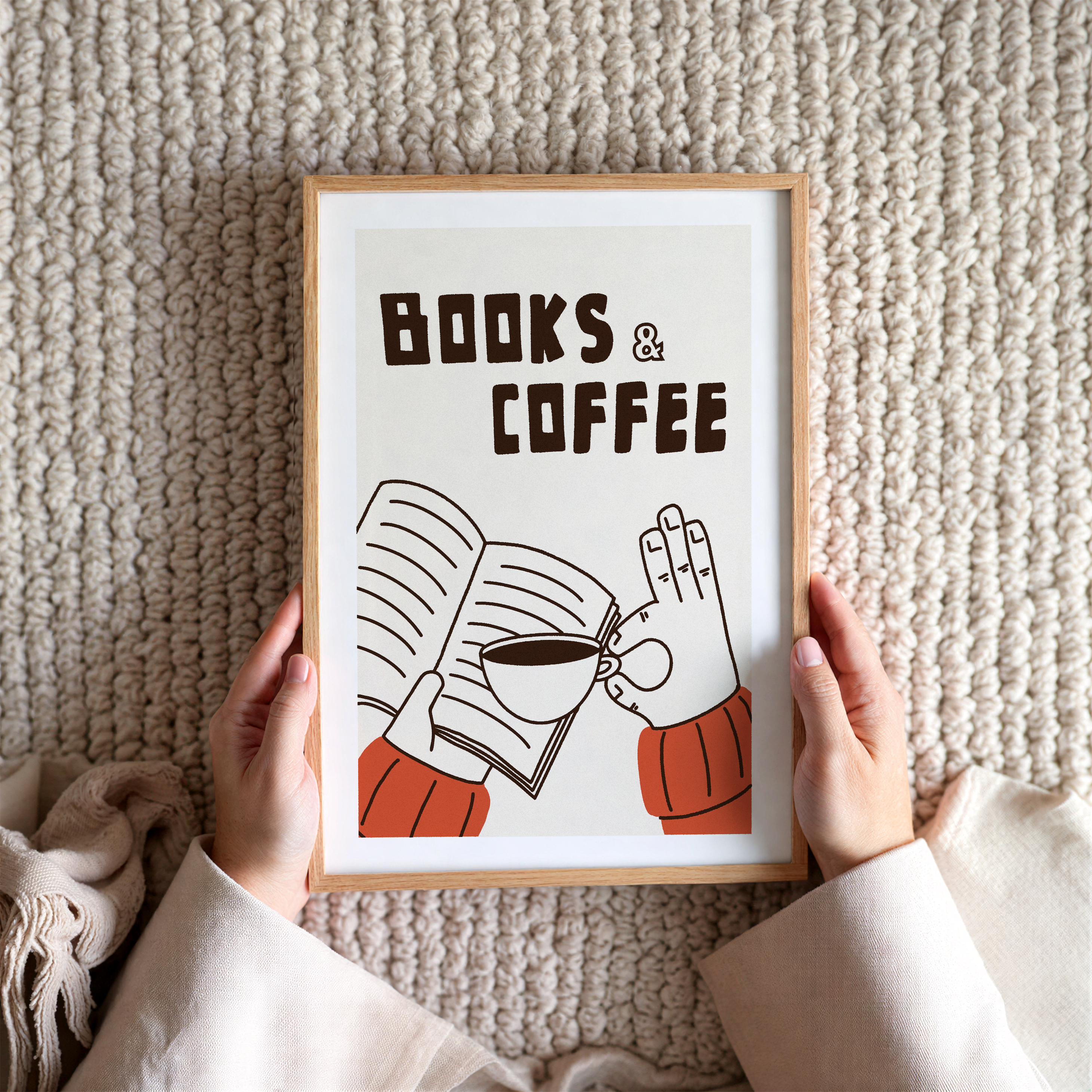 Books and Coffee Print: Reading Nook