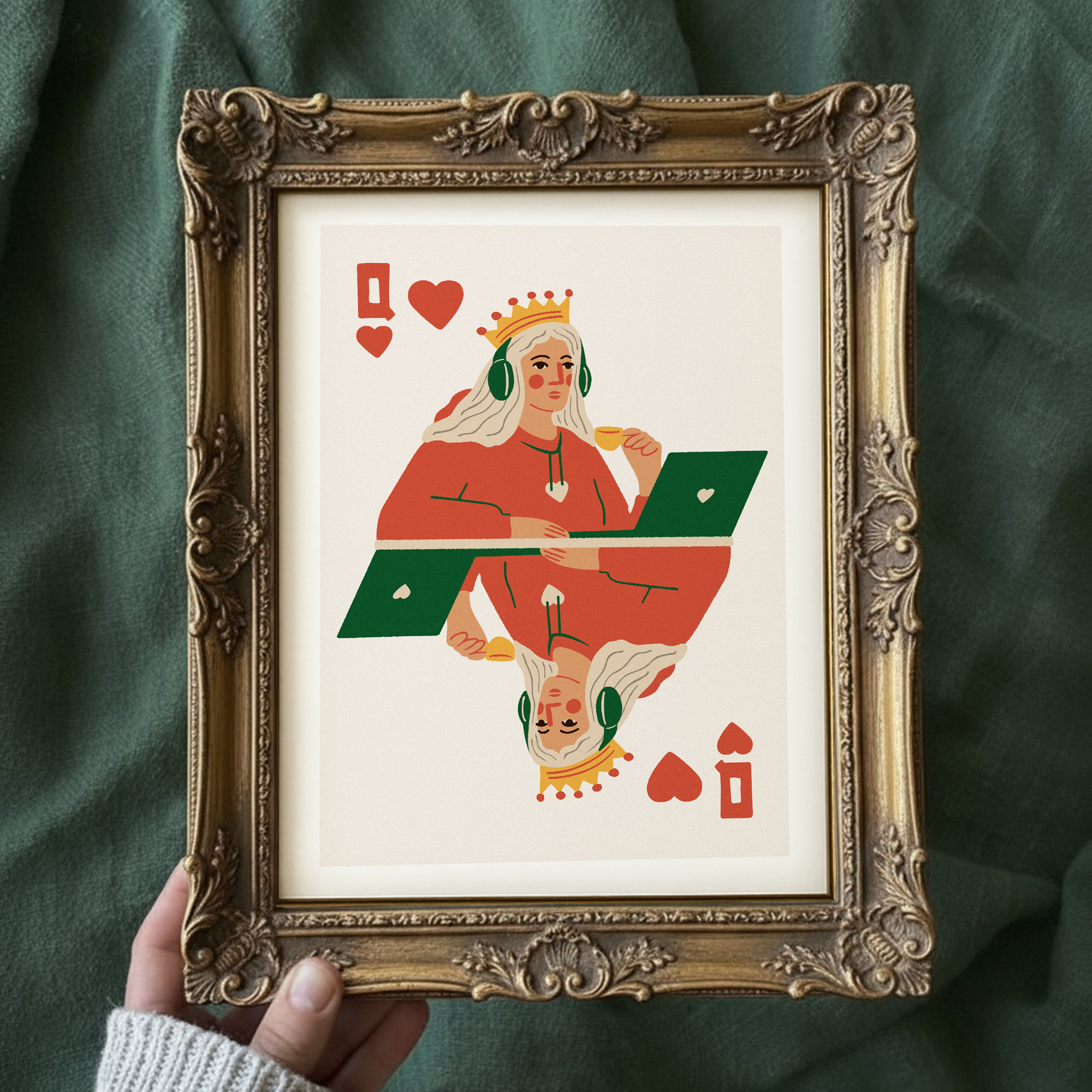 Queen of Hearts Poster, Boss Lady Office Decor