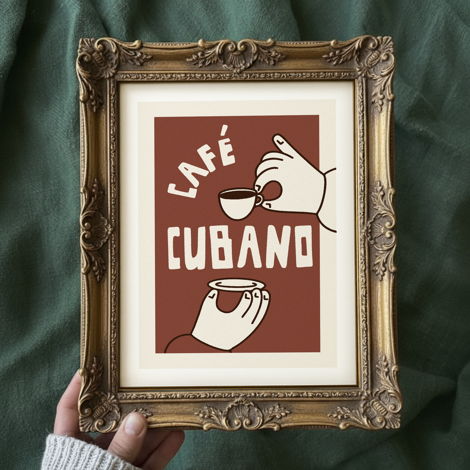 Cuban Coffee Poster,  Cafecito Lover Gift